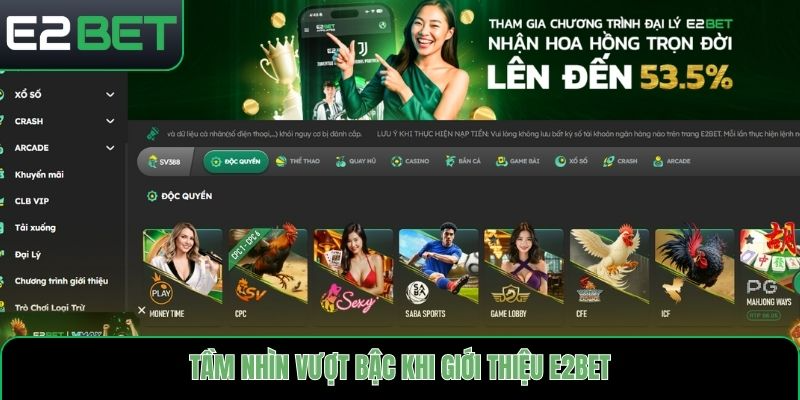 Tầm nhìn vượt bậc khi giới thiệu E2bet